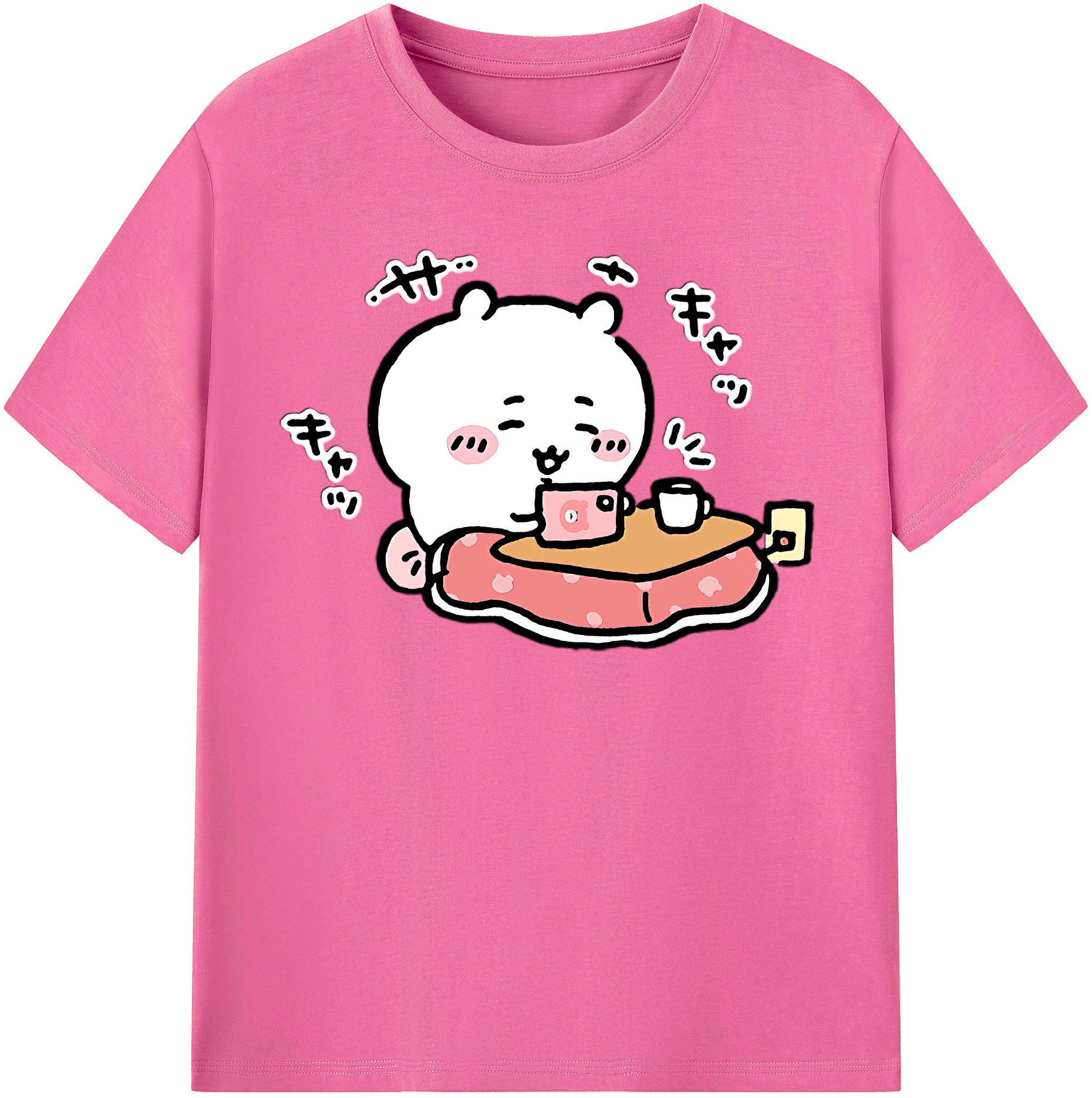 （画像用） ちいかわ ちいかわ Chii-kawa chiikawa レディースカジュアルプリントTシャツ（綿100％）